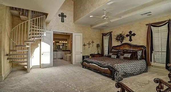 Intriguing Loft-Style Bedroom with Spiral Staircase