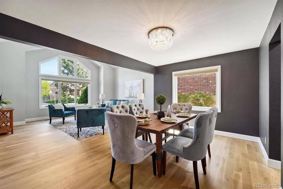 Stylish Dining Area with a Perfect View to the Living Room