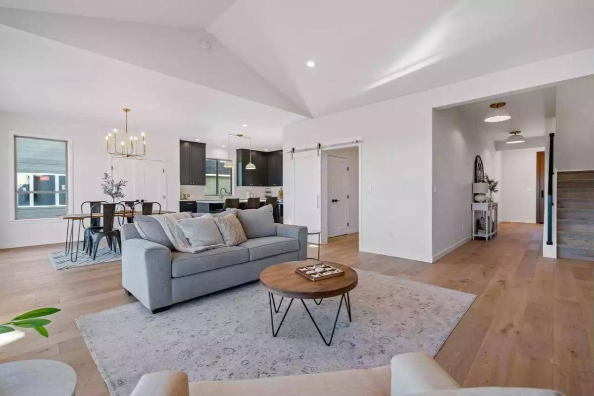 Notice the Open Layout with a Barn Door Adding a Rustic Touch