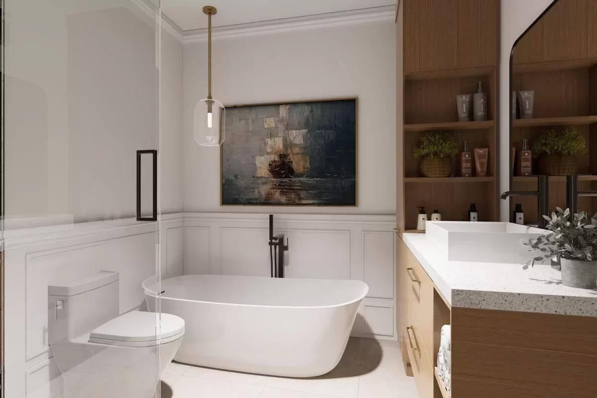 Notice the Freestanding Tub in This Thoughtfully Designed Bathroom