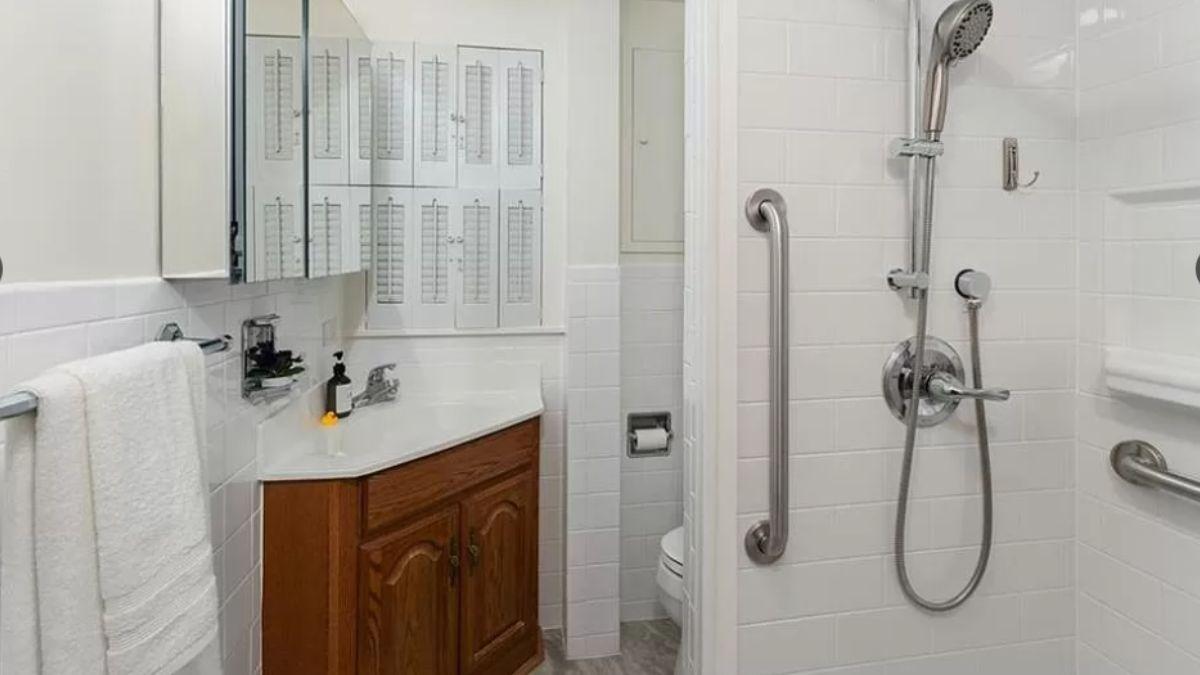 Functional Bathroom Design with Grab Bars for Safety