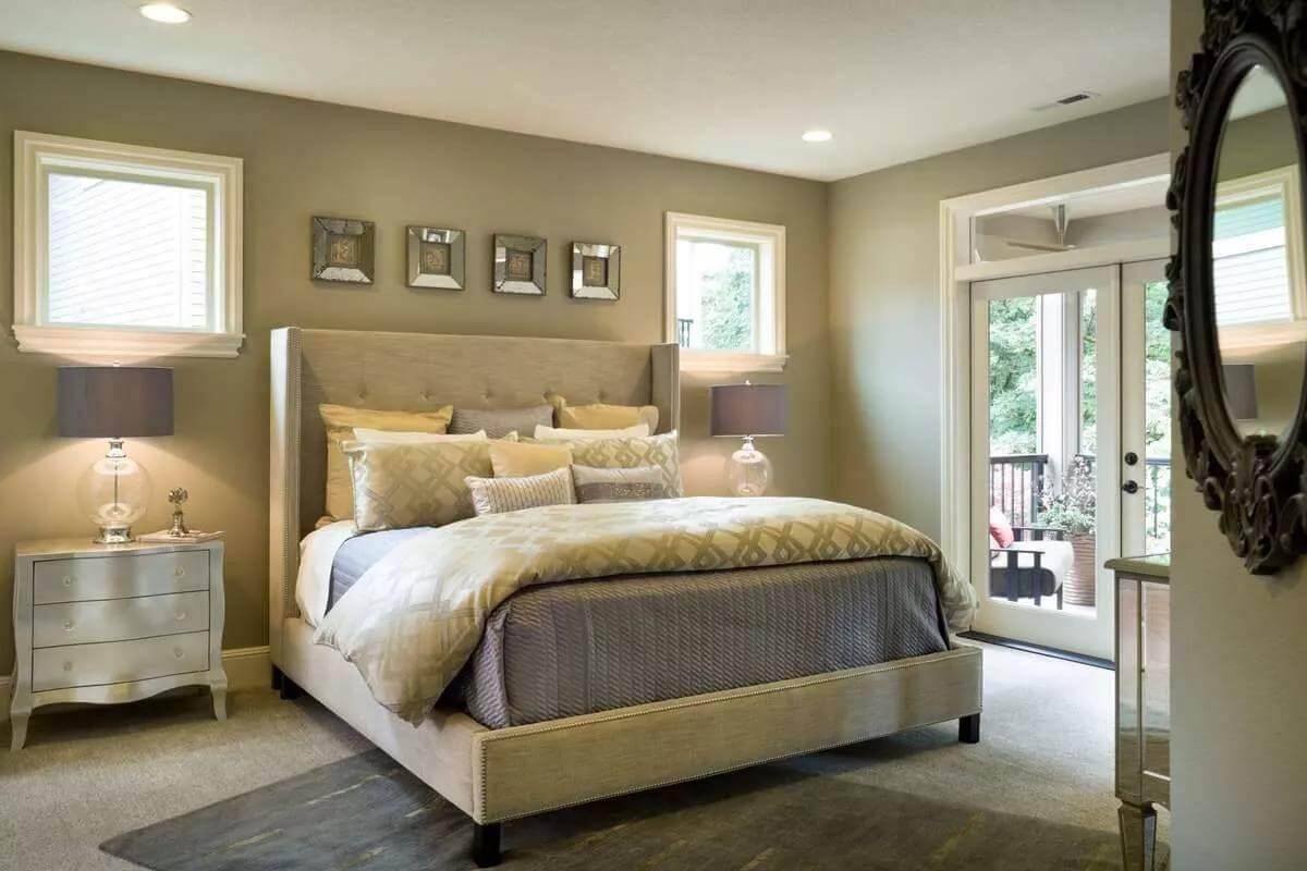 Relax in a Craftsman Bedroom with French Doors to Nature