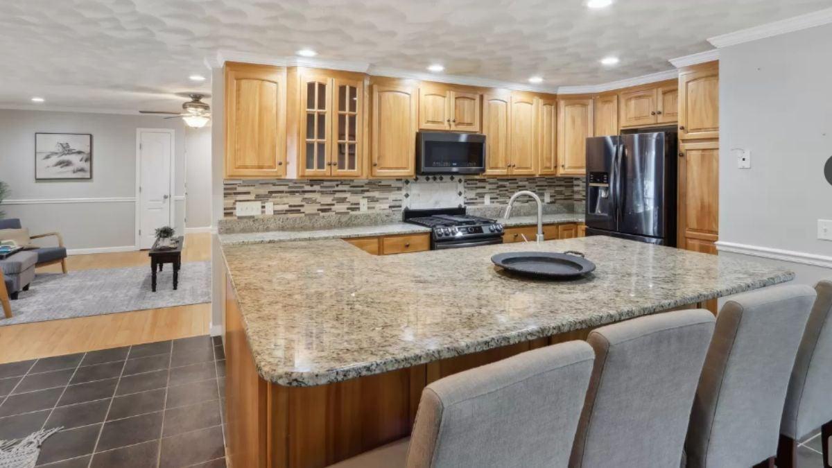 Spacious Kitchen Island Perfect for Casual Gatherings