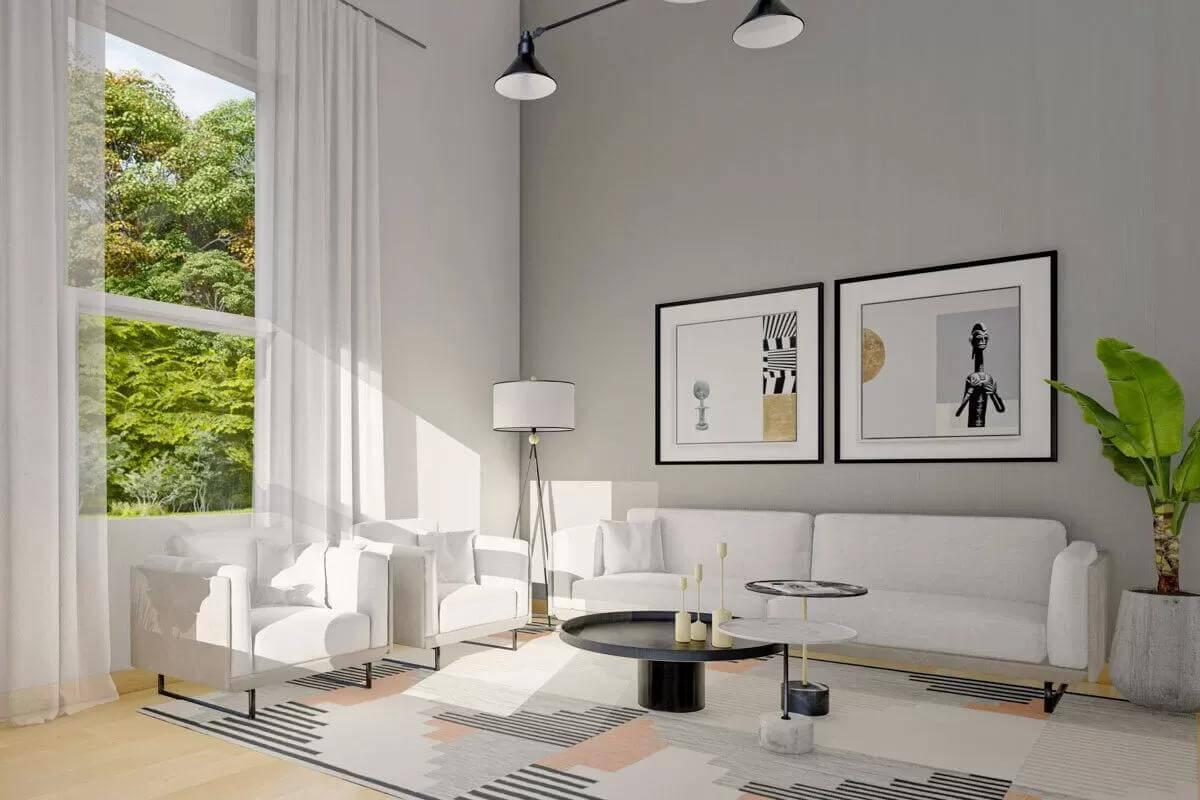 Admire the Thoughtful Use of Monochrome in This Inviting Living Room