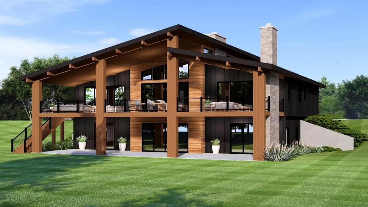 Experience the Blend of Contemporary Lines with Rustic Materials