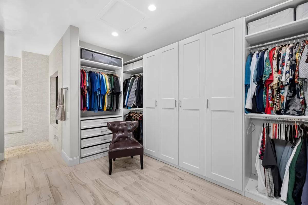 Check Out This Organized Walk-In Closet with Built-In Storage
