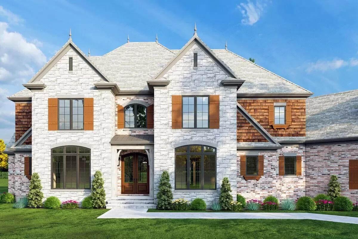 Look at the Blend of Stone and Wood in This Exterior Design