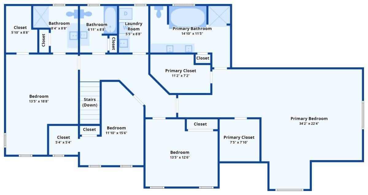 Check Out This Thoughtfully Designed Upper Level with a Spacious Primary Suite