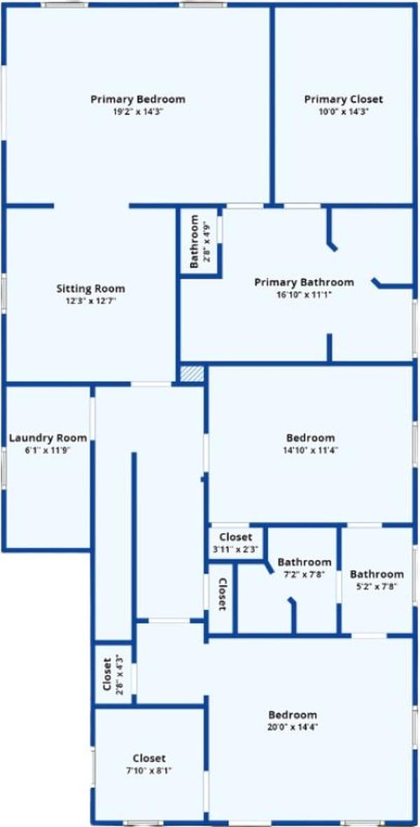 Spacious Upstairs Floor Plan with Luxurious Primary Suite