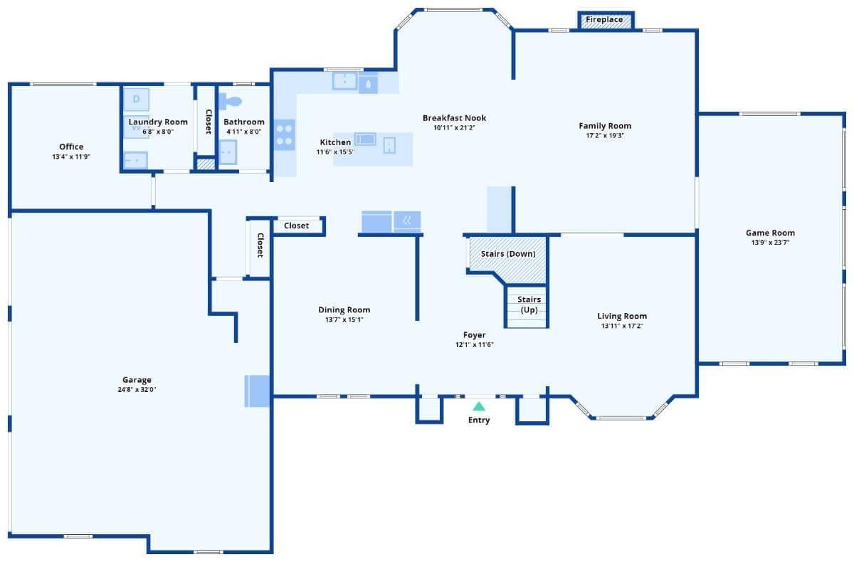 Dynamic Main Floor Layout with Spacious Game Room and Family Hub