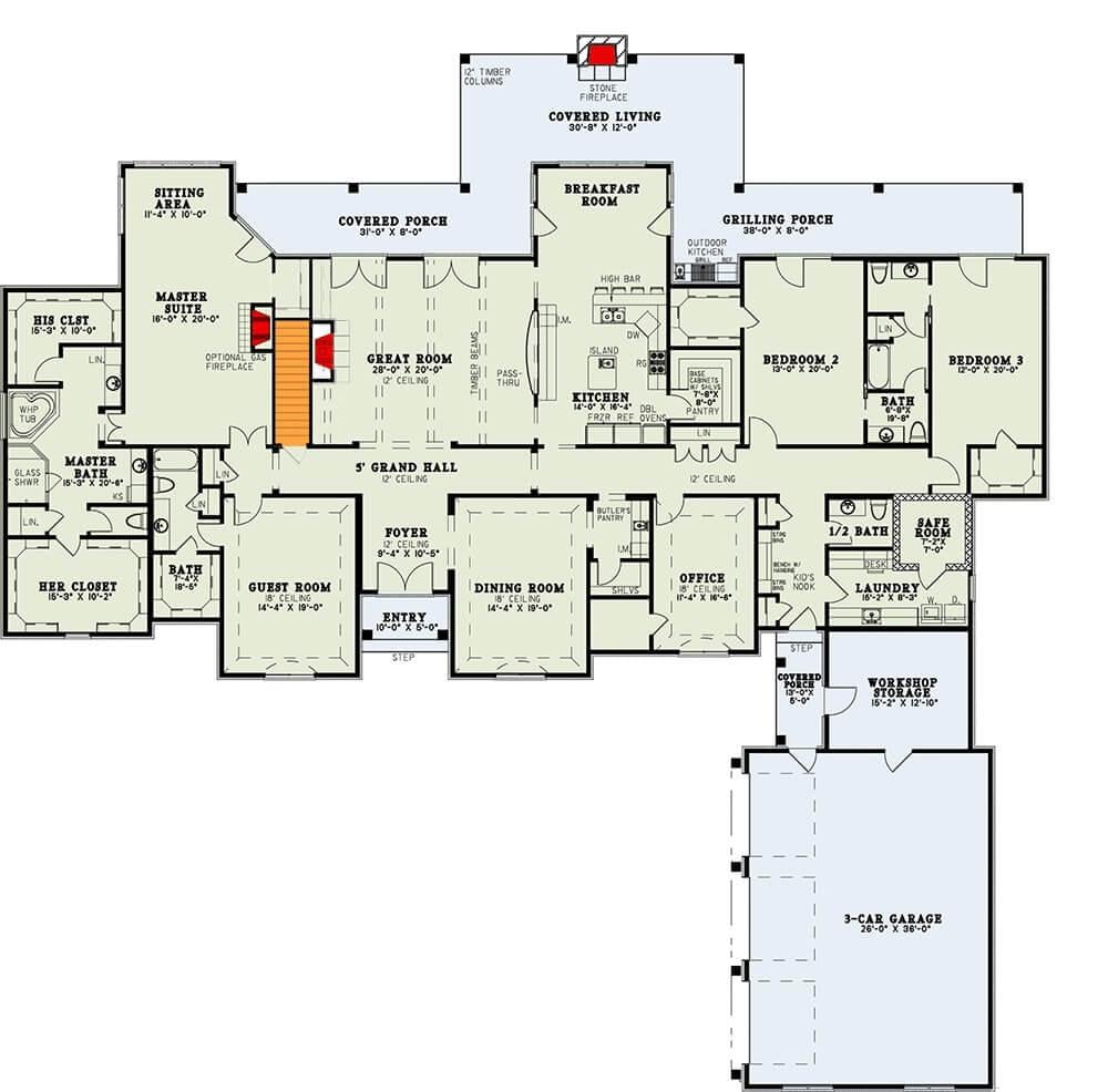 Expansive Floor Plan with a Master Suite Retreat and Versatile Living Spaces