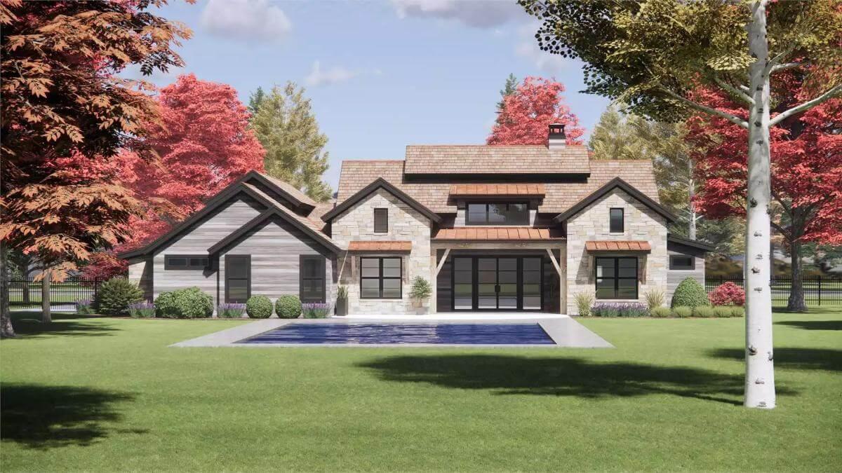 Notice the Craftsman Details with Modern Touches in This Backyard Oasis