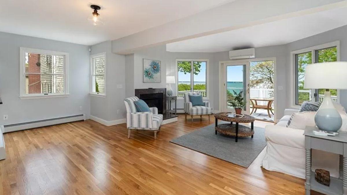 Check Out These Bay Views from the Light-Filled Living Room