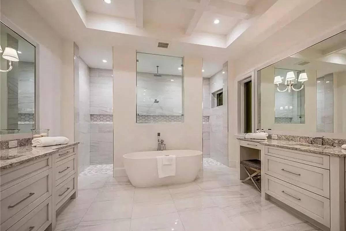 Explore the Freestanding Tub in This Spa-Like Bathroom Retreat