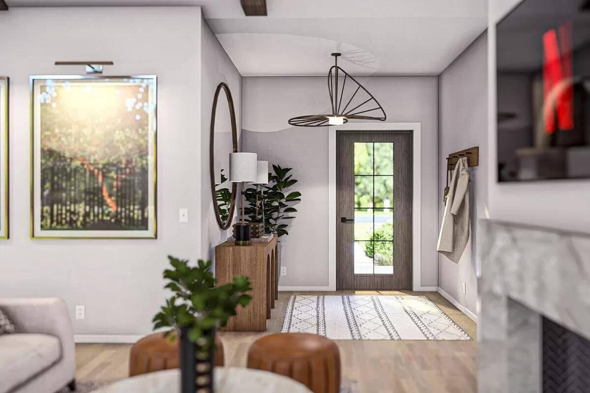 A Stylish Entryway with Modern Minimalist Lighting