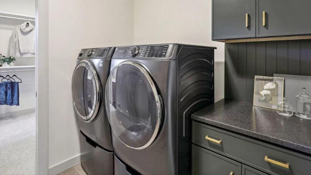 Spot the Sleek Efficiency of This Modern Laundry Room