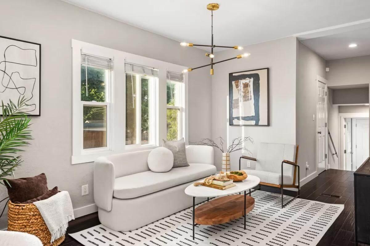 Clean Lines and Bright Light in This Modern Living Room