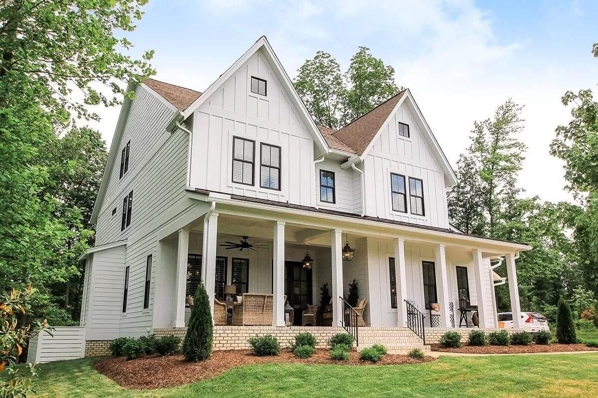 Admire the Three Gable Rooflines and Classic Porch Seating