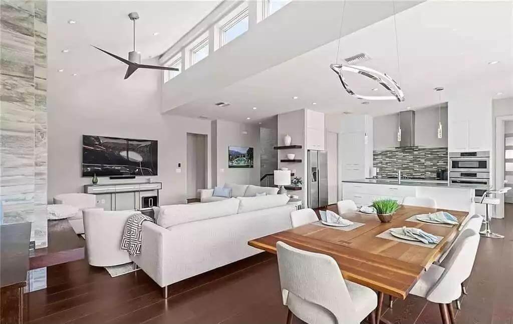 Wow, Look at This Open-Concept Living Area with Dramatic Ceiling Heights