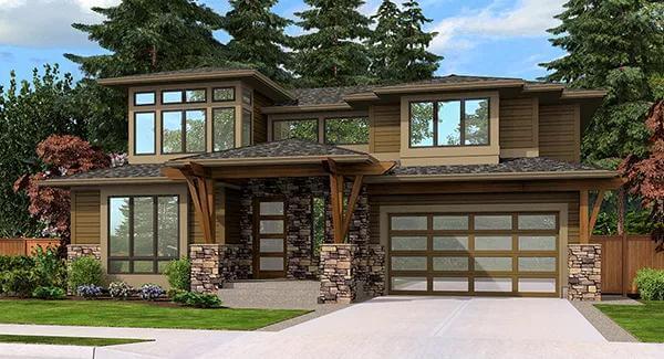 Modern Craftsman Home with Striking Stone and Timber Elements
