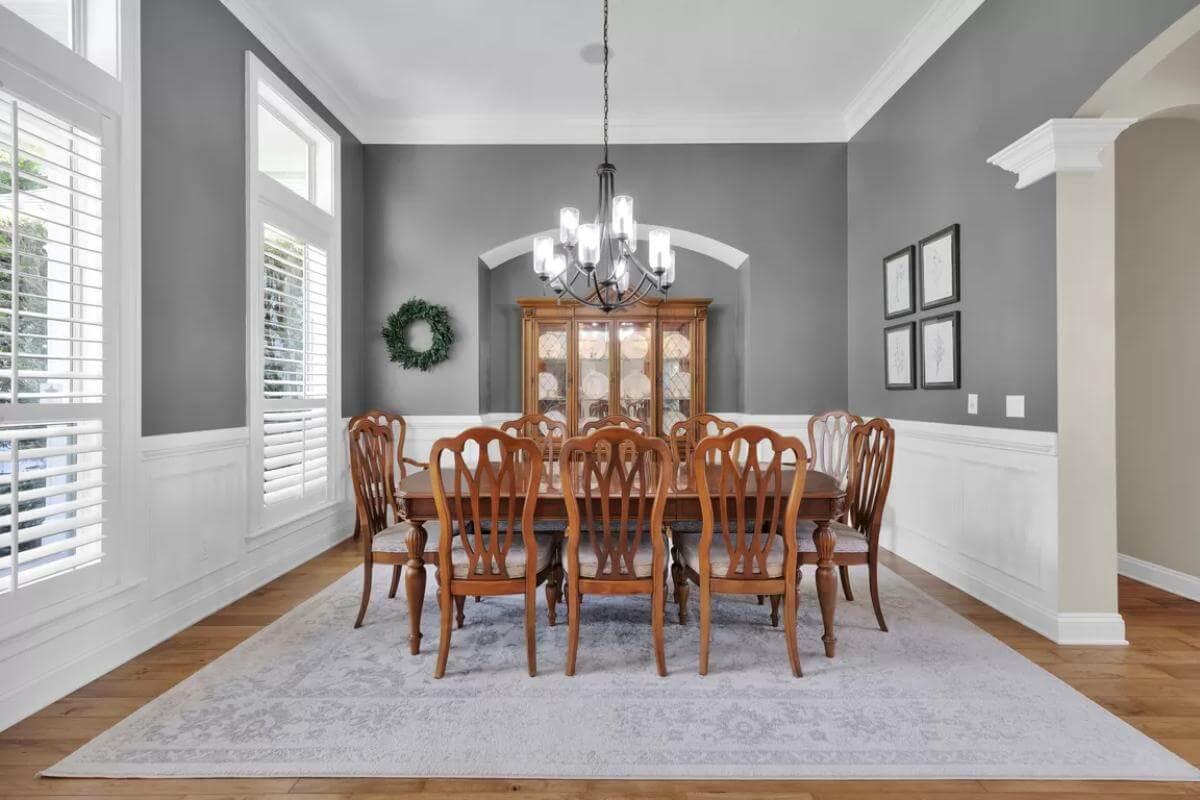 Elegant Dining Room with Timeless Wood Accents