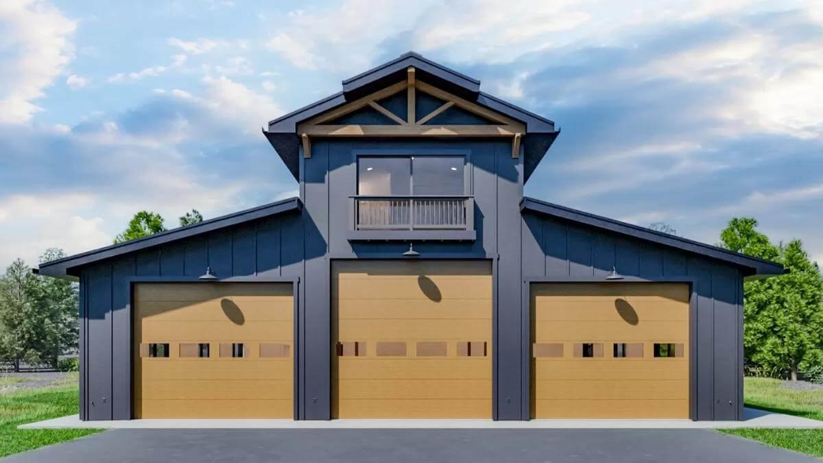 Check Out the Industrial Charm of This Three-Bay Garage with Loft Space