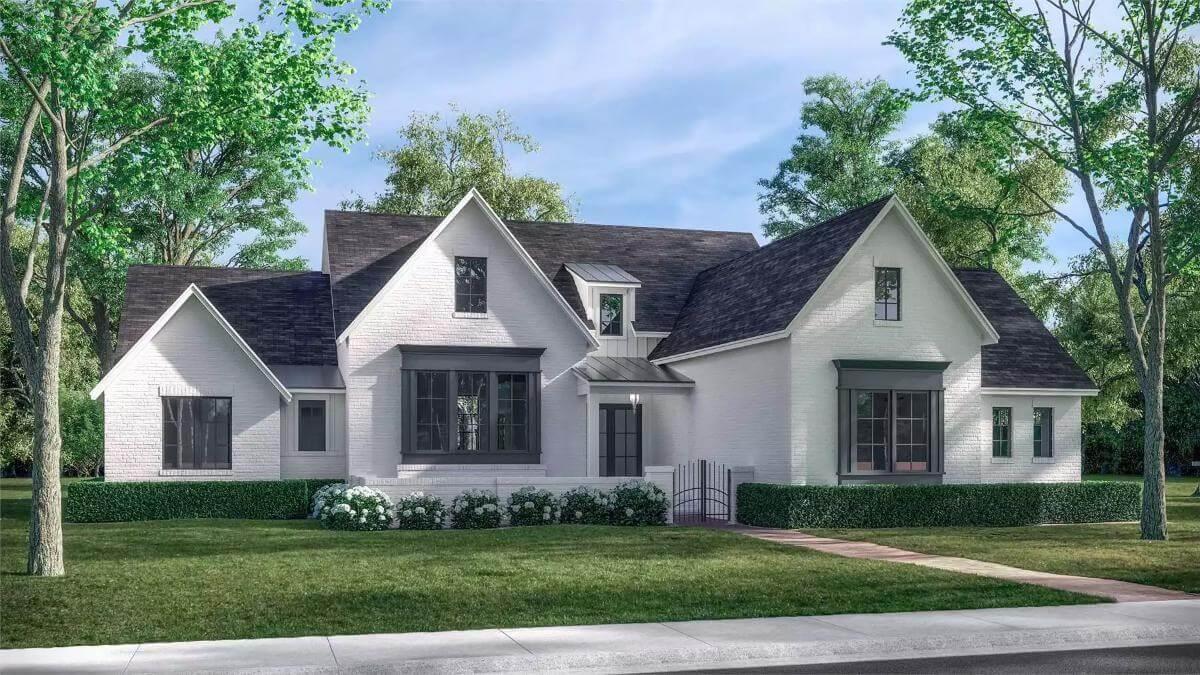 Classic Charm with an Elegant White Brick Facade