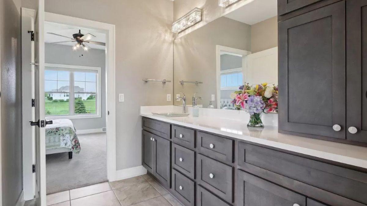 Appreciate the Sleek Vanity in This Craftsman Bathroom
