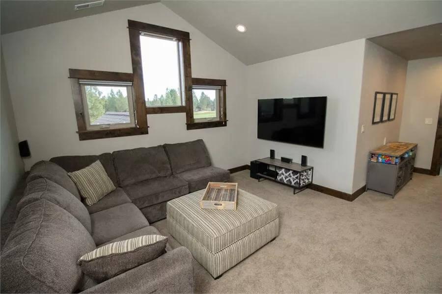 Comfy Craftsman Den with Dark Wood Accents and Cozy Seating