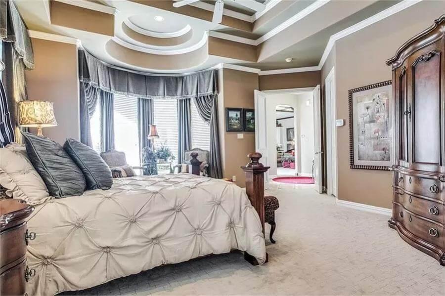 Discover the Intricate Tray Ceiling in This Elegant Master Bedroom