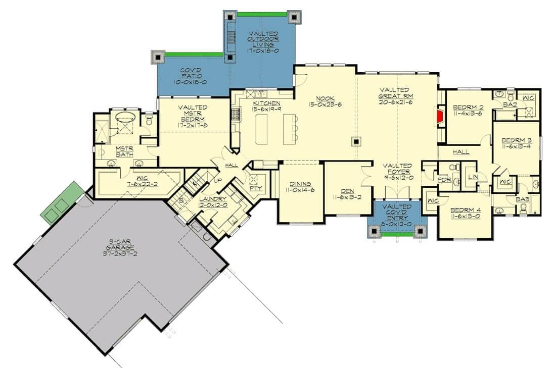 Explore the Spacious Craftman Layout Highlighted by Vaulted Ceilings and Outdoor Living Spaces