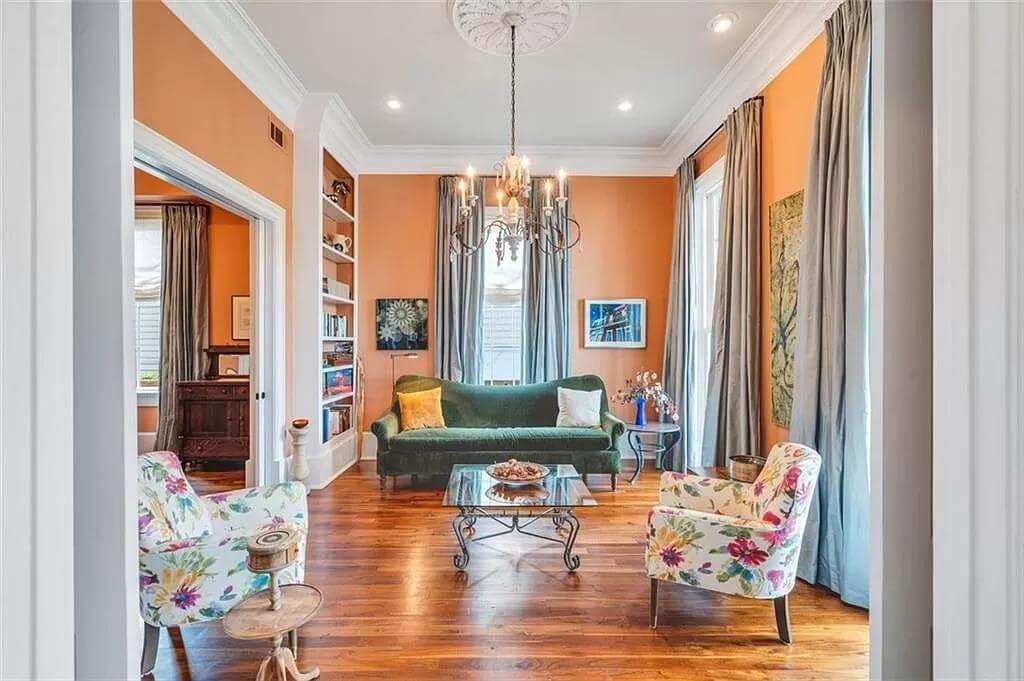 Vibrant Sitting Room with Playful Floral Accents