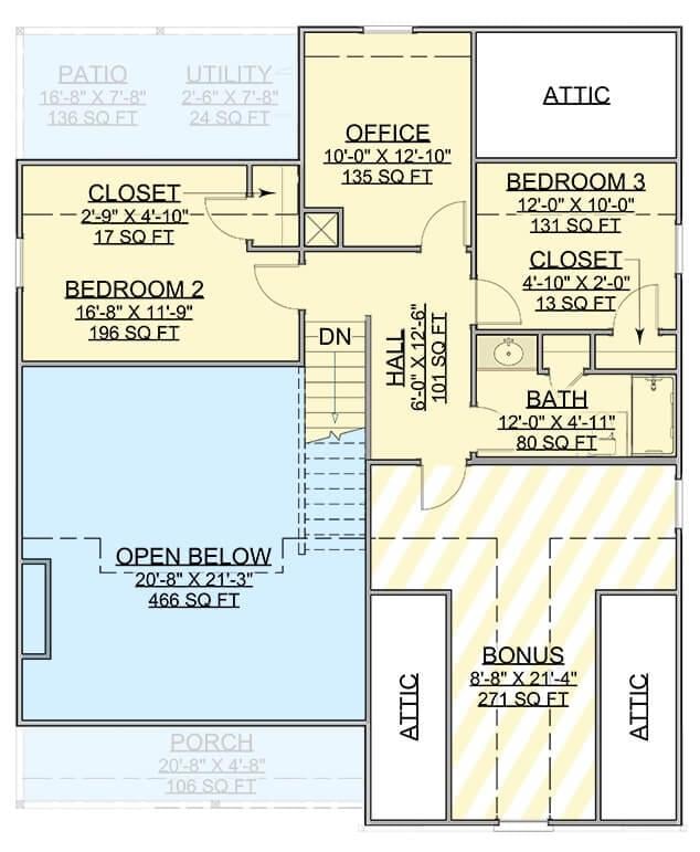 Versatile Upper Level: Check Out the Bonus Room and Office Space
