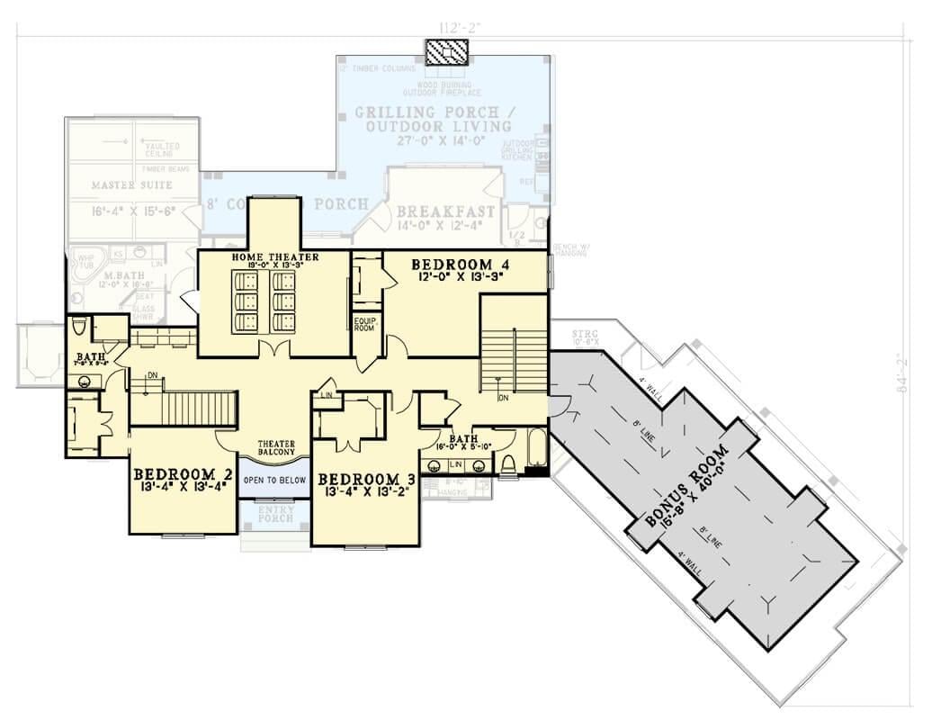 Check Out the Home Theater in This Upper Floor Plan