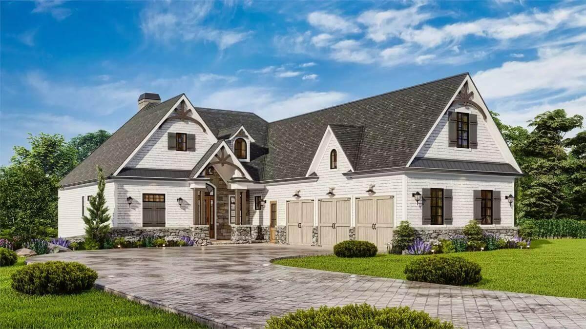 Classic Craftsman Charm with Stone Accents and Dormer Windows