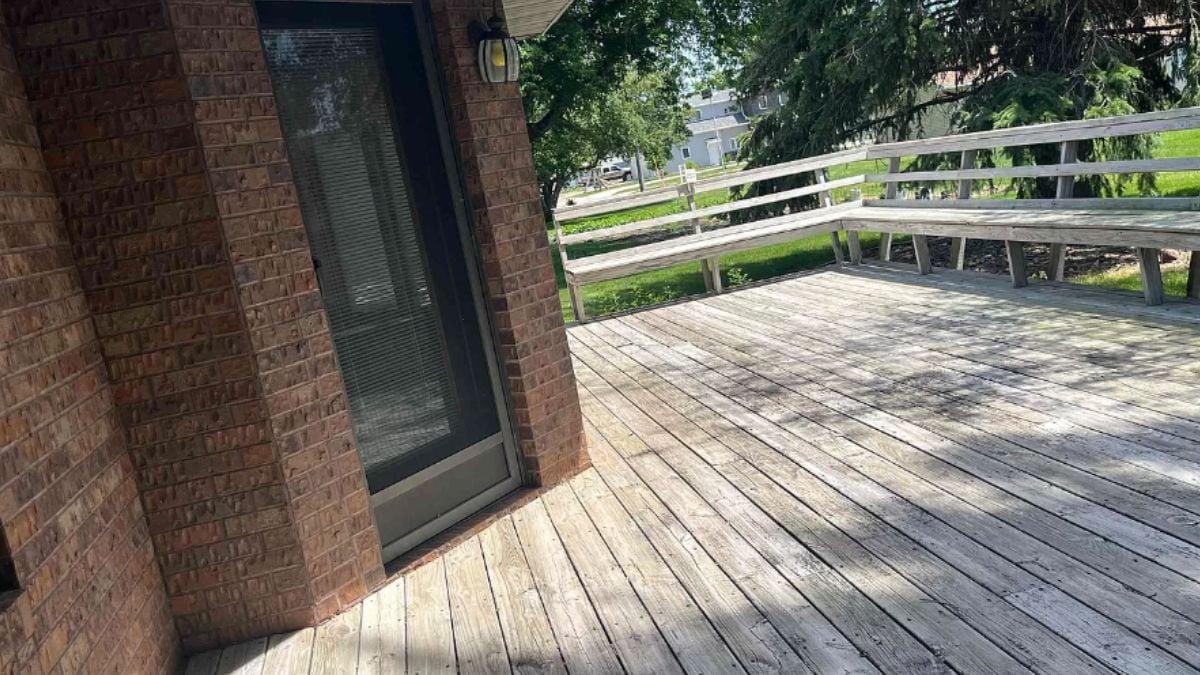 Step Out onto This Inviting Deck with Benched Seating