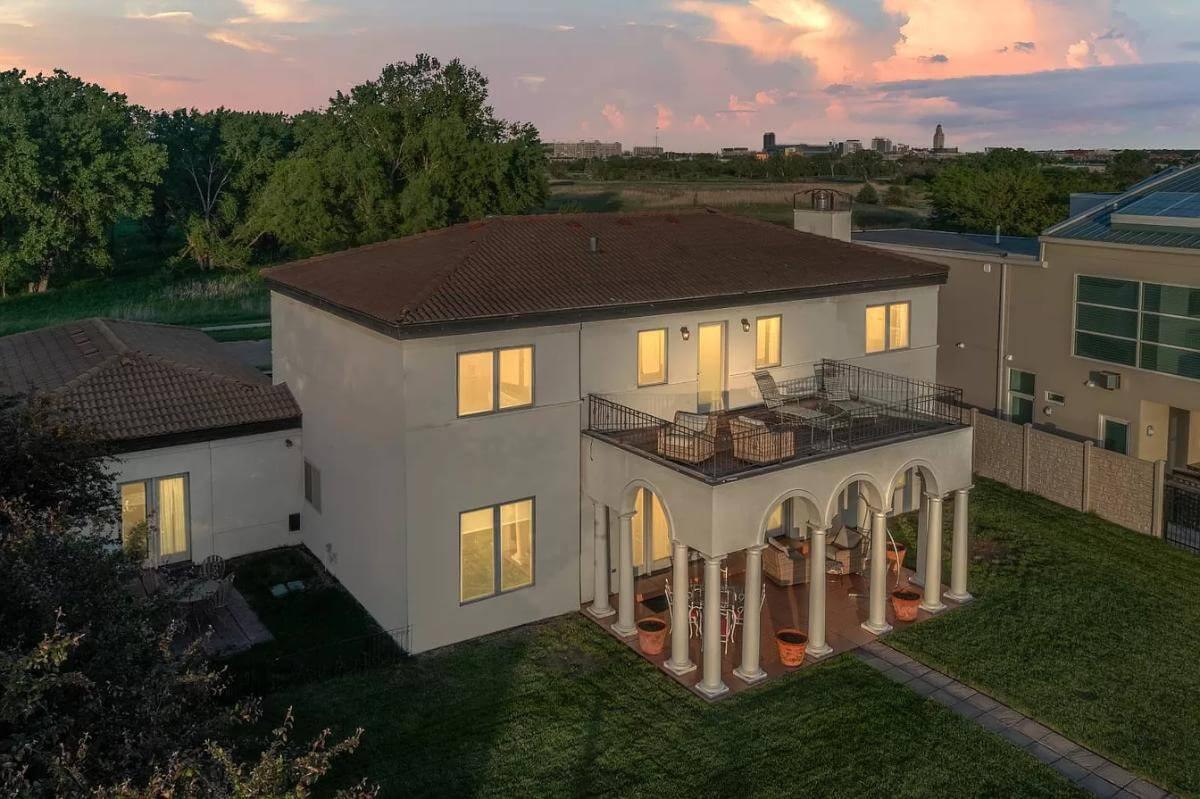 Wow, Check Out This Colonnaded Patio with Sunset Views