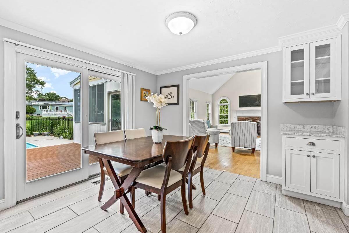 Check Out This Sunlit Breakfast Nook with Patio Access