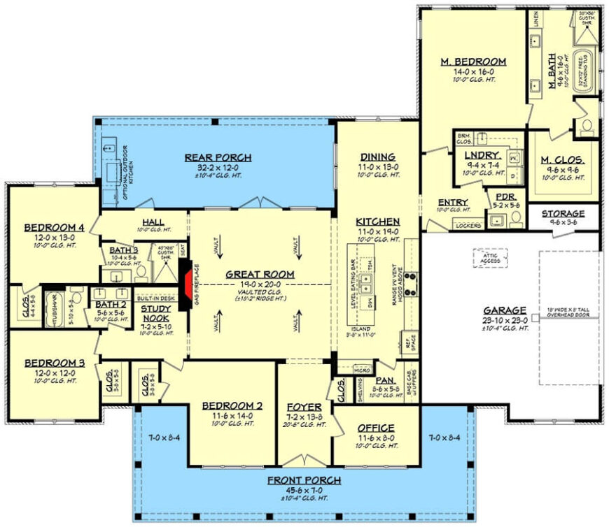 4-Bedroom Modern Farmhouse for a Corner Lot with Wraparound Front Porch ...