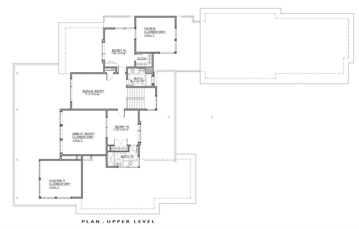 Upper Level with Clerestory Vaults and Bonus Room Delight