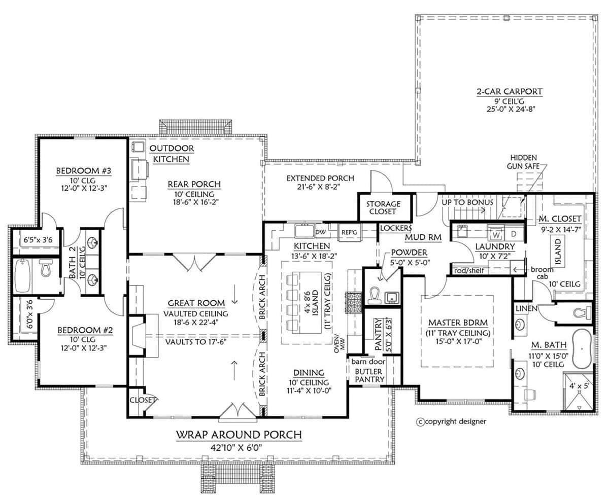 Spacious Floor Plan with Outdoor Kitchen and Wrap Around Porch
