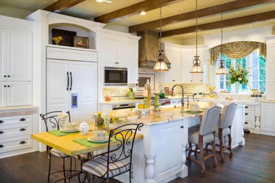 Wow, Check Out That Double Island in This Bright Kitchen!