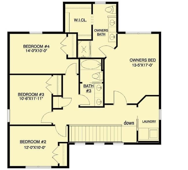 Upper Floor Layout with Spacious Owners Suite and Convenient Laundry Access