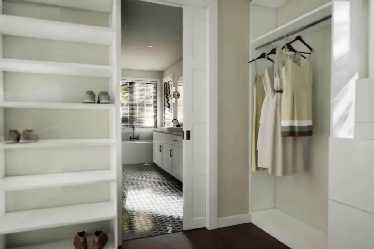 Discover the Seamless Flow from Walk-In Closet to Bathroom