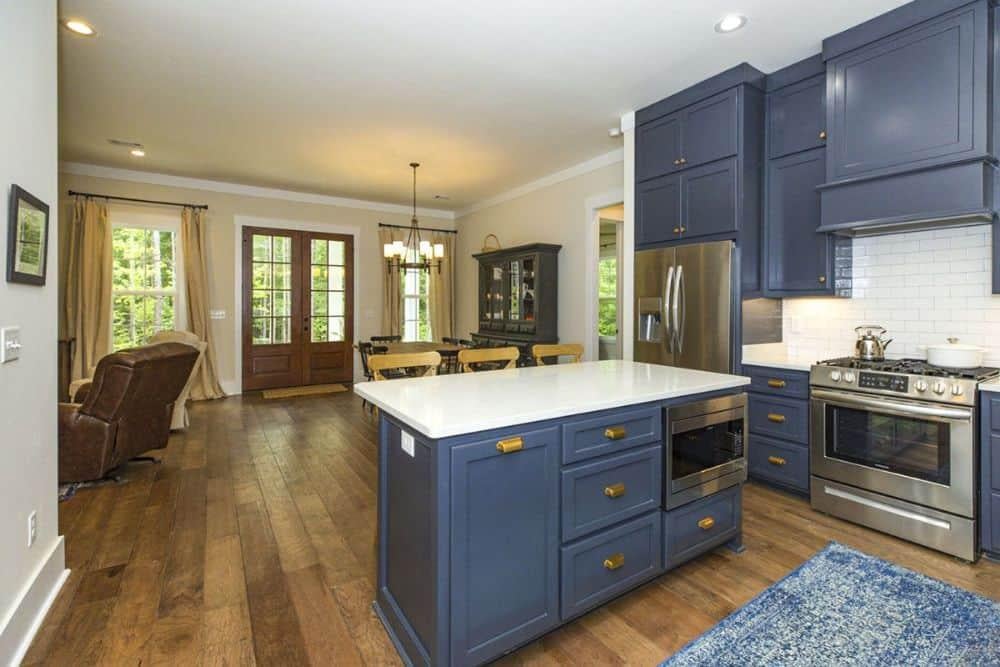 Wow, Take in the Bold Blue Cabinets in This Craftsman Kitchen