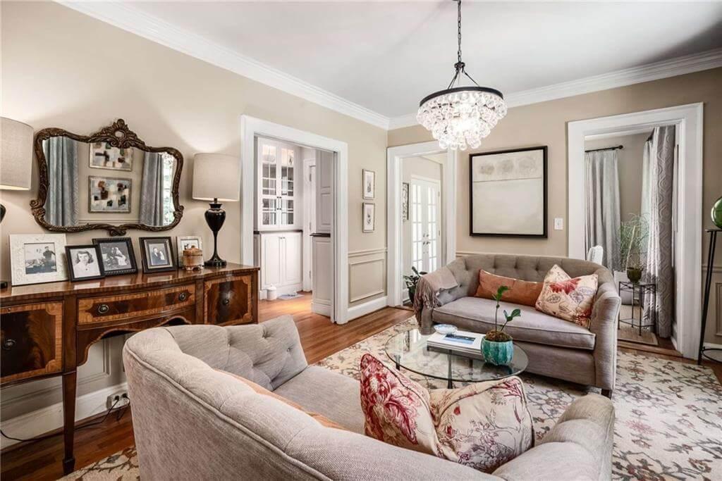 Notice the Vintage Console Table and Ornate Mirror