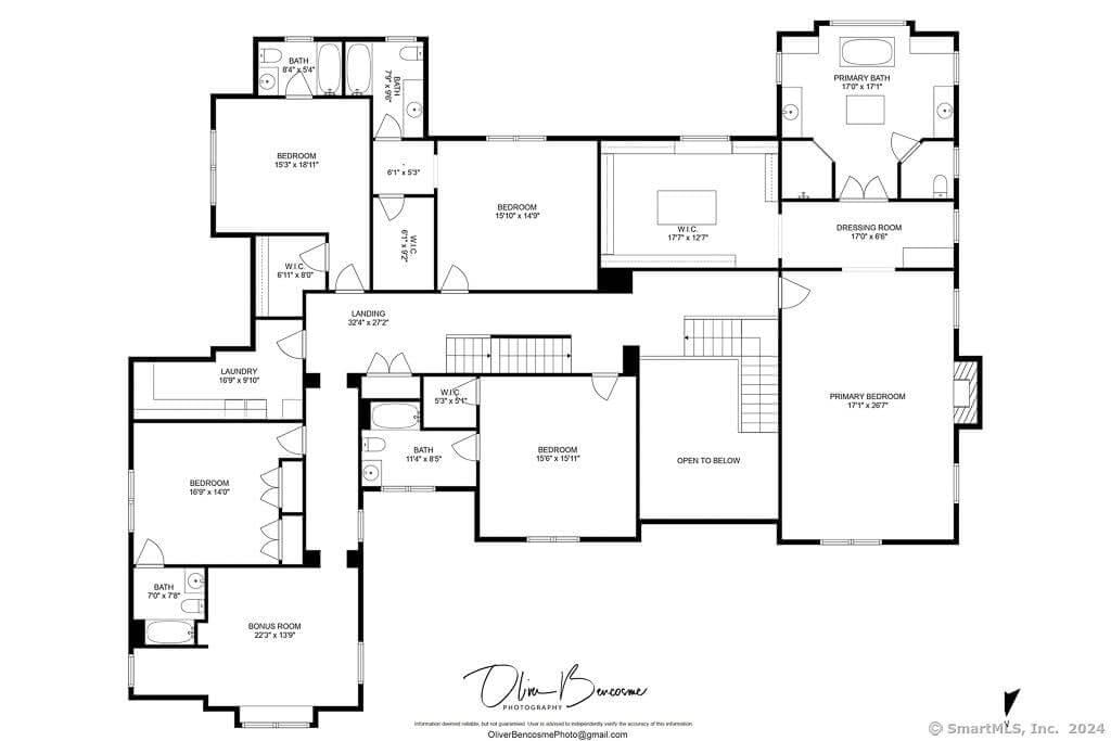 Second Floor Layout Featuring a Spacious Primary Suite and Bonus Room