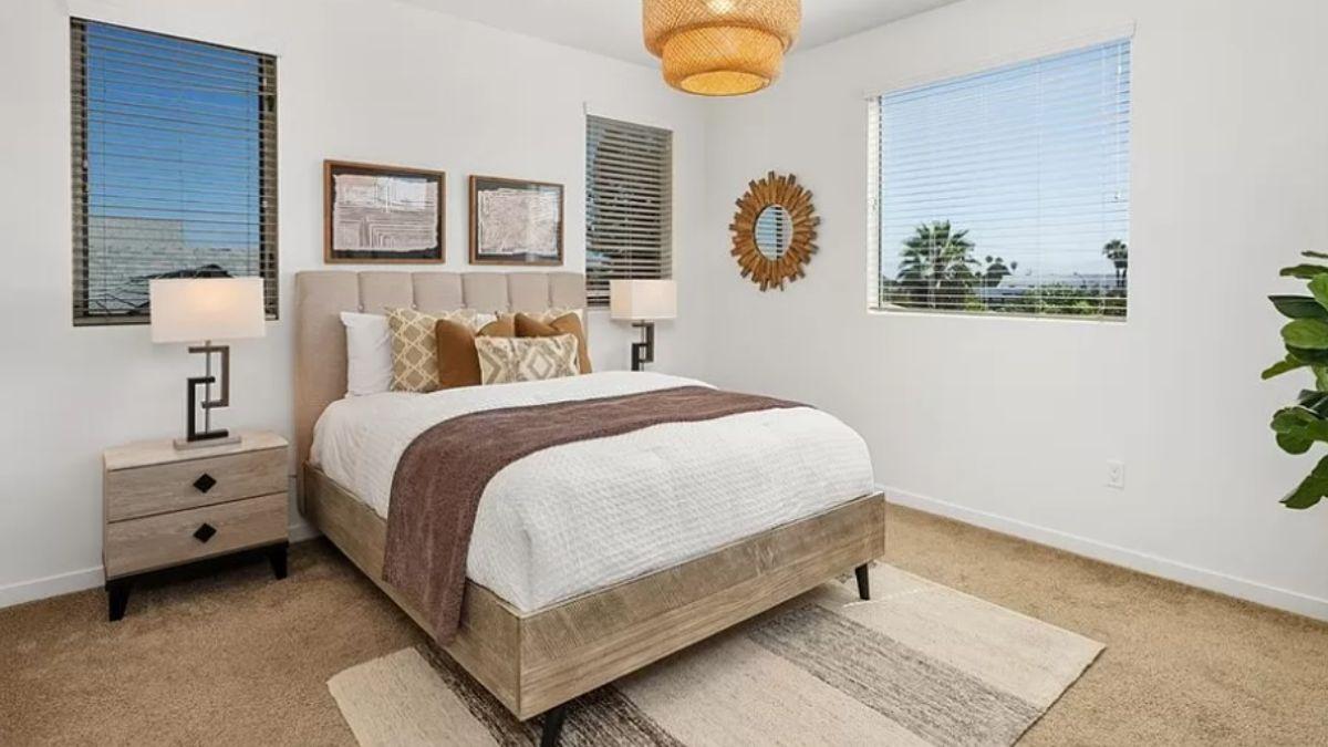 Coastal Bedroom with Earthy Textures and a View