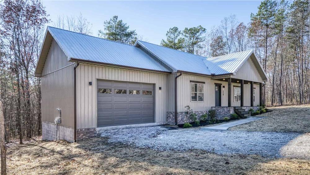 Plain Gable Roofs with Stone Accents Create a Timeless Look