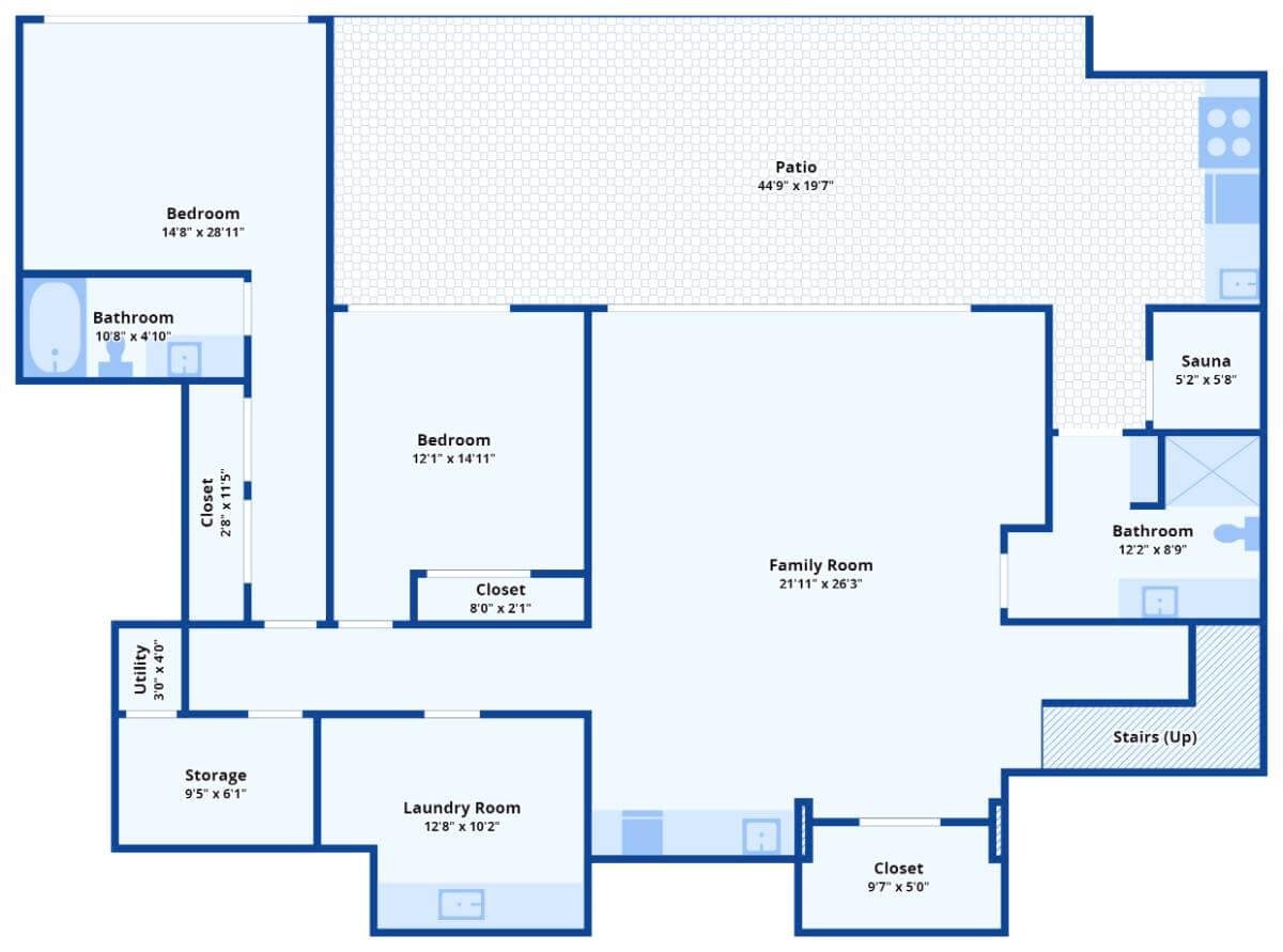 Explore a Smart Layout with a Patio and Sauna